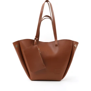 Taba Shk262 Suni Deri Çıtçıtlı Büyük Boy Tek Bölmeli Cüzdanlı El, Kol Ve Omuz Çantası