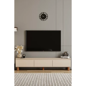 Mila bej Mdf 180 cm Tv Ünitesi-Raflı,kapaklı,ayaklı