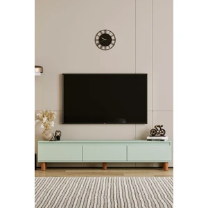 Mila mint yeşili Mdf 180 cm Tv Ünitesi-Raflı,kapaklı,ayaklı