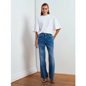 72053 Wide Leg Denim Pantolon-Mavi