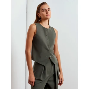 50528 Pens Detaylı Yelek-Çağla