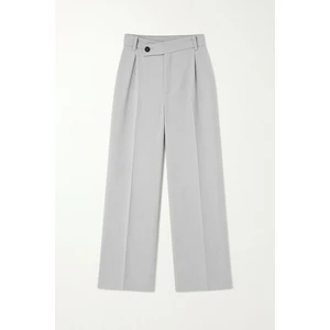 4759 Kadın Çapraz Bel Dökümlü Bol Paça Palazzo Pantolon Gri