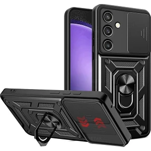 Samsung Galaxy A17 Kılıf Kamera Korumalı Sürgülü Yüzüklü Armor Military Tank Koruyucu Kapak