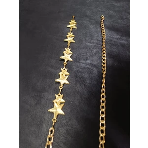 Çift Yıldız Detaylı Zincir Kemer, Kadın Kemeri, Ceket Kemeri, Gömlek Kemeri, Elbise Kemeri