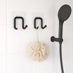 Çift Kancalı Banyo Mutfak Askısı Güçlü Yapışkanlı 2 Adet Metal Askılık Duvar Askı Organizer