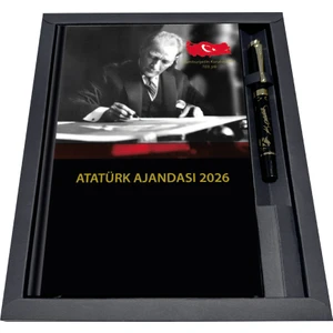 Özel Tasarım Atatürk Ajandası 2026 ve Kalem Seti, Vıp Hediye Kutulu