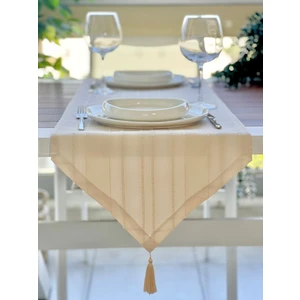 Desenizmir Rustik Açık Bej Renk Üçgen Runner Örtü