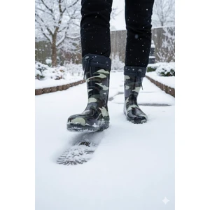 Konçlu Peluşlu Unisex Yağmur Çizmesi 36-40 Yeni Askeri Kamuflaj