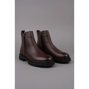 Chelsey Hakiki Deri Çift Fermuarlı Erkek Kışlık Bot