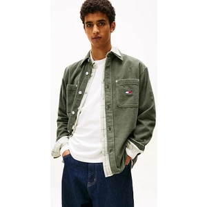 Erkek Rahat Kalıp Fitilli Kadife Gömlek Ceket - Haki