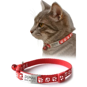 Sallanmayan Kedi Tasması Metal Isimlikli
