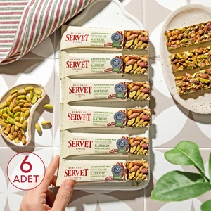 Bercekız Servet Şekerleme Servet Şeker İlavesiz Antep Fıstığı Krokan Bar 120 gr (6 x 20 gr)
