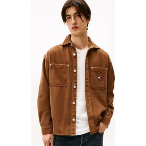 Erkek Rahat Kalıp Fitilli Kadife Gömlek Ceket - Taba