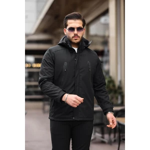 Su ve Rüzgar Geçirmez Termal Softshell Siyah Erkek Mont 2259