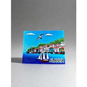 Alanya Temalı Polyester Kabartma Magnet Buzdolabı Süsü