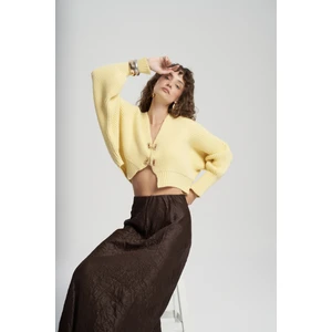 Eubah Kırışık Uzun Kahve Saten Etek