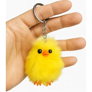 Peluş Tüylü Sarı Civciv Anahtarlık
