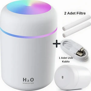 LED Işıklı Oda Hava Nemlendirici Mini Taşınabilir USB Girişli H2O Humidifier