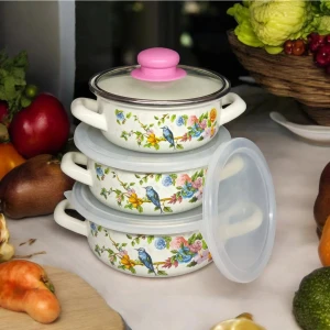 Emaye Pişir Sakla Tencere Seti 9 Parça