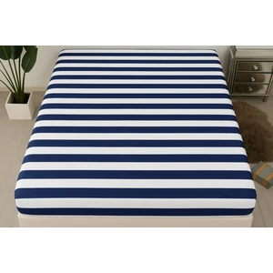 Lacivert Çizgili Lastikli Çarşaf