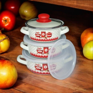 Emaye Pişir Sakla Tencere Seti 9 Parça