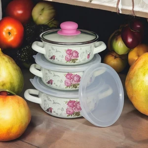 Emaye Pişir Sakla Tencere Seti 9 Parça