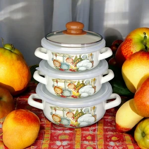 Emaye Pişir Sakla Tencere Seti 9 Parça