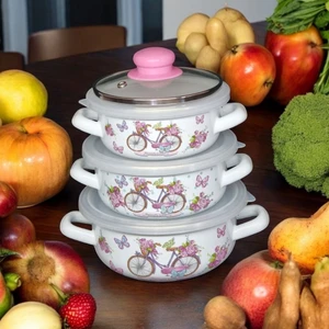 Emaye Pişir Sakla Tencere Seti 9 Parça