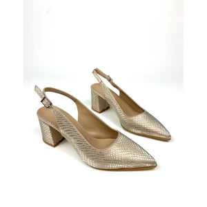 Desenli 6 cm Kalın Topuklu Ayakkabı 01496