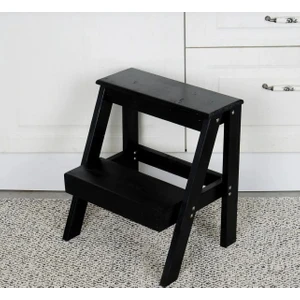 Merdiven Tabure ,ahşap Basamak Yükseltici Siyah Tabure