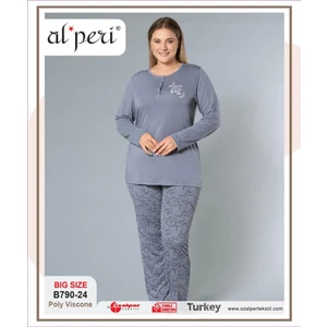 Gd Goldoremi 790-24 Büyük Beden Kadın Uzun Kollu Pijama Takım