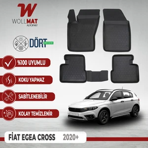 Fiat Egea Cross 2015-2025 Arası Uyumlu 3D Havuzlu Paspas Seti