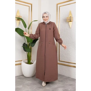 Yeni Sezon Kapüşonlu Kapitone Kahve Kap