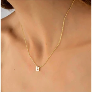 Harf Kolye Çelik Gold Renkli