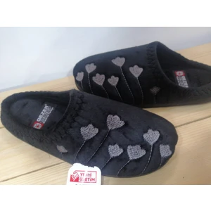 Kışlık Yeni Sezon Rahat Taban Çiçek Nakışlı Kadın Ev Terliği