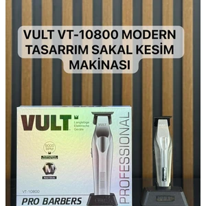 VT-10800 | Profesyonel Saç & Sakal Tıraş Makinesi – Full Metal Gövde – Kablosuz – LED Göstergeli – 5 Tarak