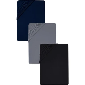 3 Adet Battal Boy Düz Pamuklu Çift Kişilik 200 x 200 cm Lastikli Penye Çarşaf