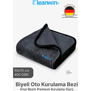 Rhea Mikrofiber Kurulama Bezi 50X70CM 600 Gsm Tek Katlı Biyeli Premium Oto Kurulama Havlusu