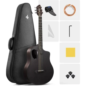 Rısıng-G1 Carbon Fiber Akustik Gitar Seti (Mat Siyah)