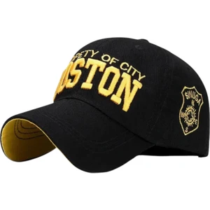 Boston Vintage Sarı Logolu Siyah Kep Şapka