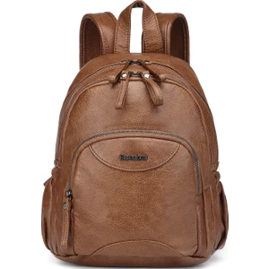 Barcelona Çok Cepli Günlük Orta Boy Kadın Kaliteli Sırt Çantası 1906 Camel