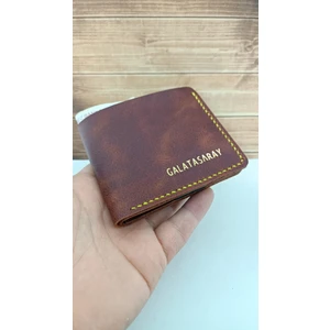 Galatasaray Kişiye Özel Hakiki Deri El Yapımı Cüzdan