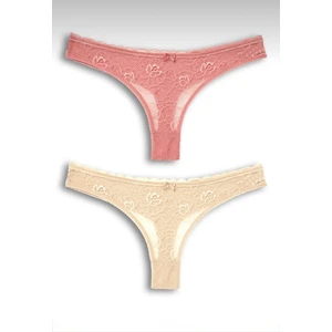 Kadın Dantelli 2'li Tanga Set Külot-Tanga-String