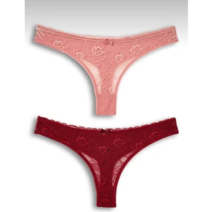 Kadın Dantelli 2'li Tanga Set Külot-Tanga-String