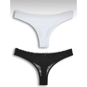 Kadın Dantelli 2'li Tanga Set Külot-Tanga-String