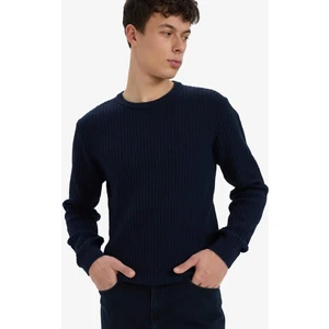 Yılbaşı Standart Fit Bisiklet Yaka Basic Dokulu Triko Kazak E0811AX25WN