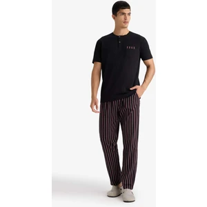 Pijama Takımı Regular Fit Kısa Kollu Üst Çizgili Uzun Alt F4884AX25AU