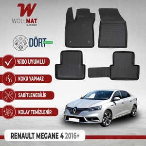 Renault Megane 4 Uyumlu Paspas Sedan 2016 2025 Arası 3D Havuzlu Paspas