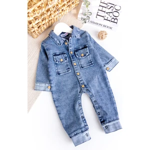 Esnek Erkek Bebek Kot Tulum 100% Cotton