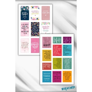 2'li Motto /motivasyon Temalı Ajanda Laptop Tablet Telefon Sticker Seti